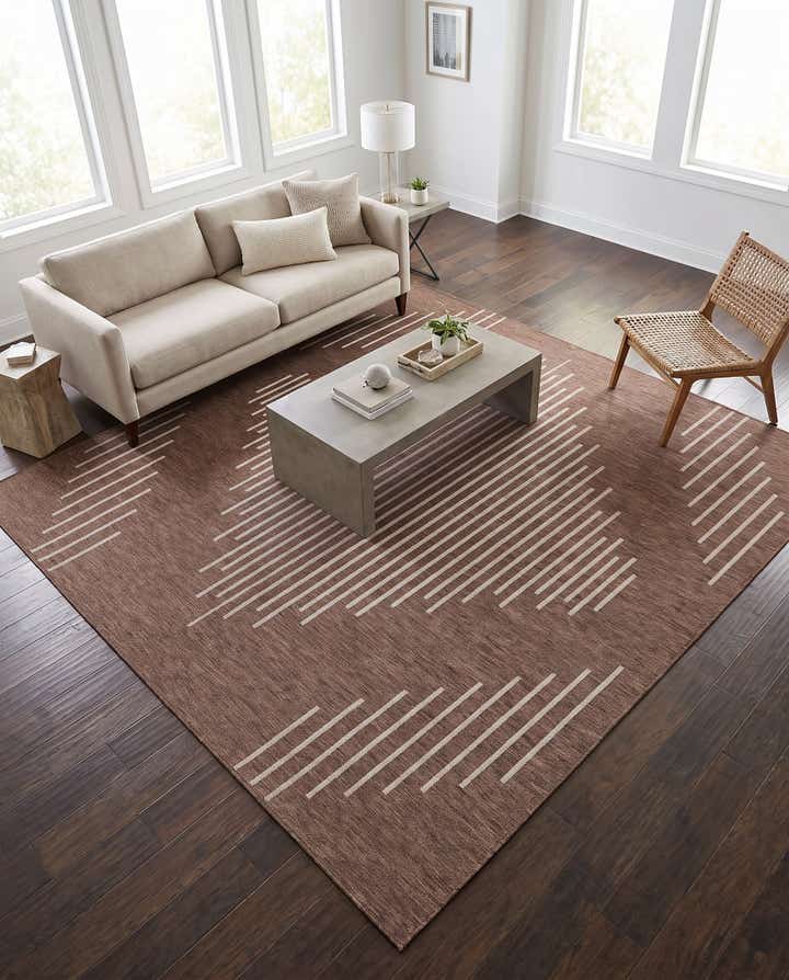 10' 8 x 10' 8 Easy-Clean Modern Indoor / Outdoor Square Rug