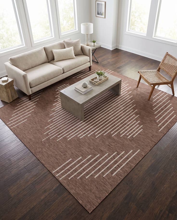 Detail image of 10' 8 x 10' 8 Easy-Clean Modern Indoor / Outdoor Square Rug