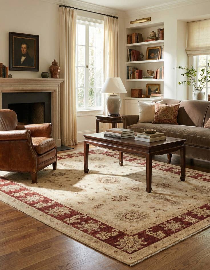 Detail image of 5' x 6' 7  Hand Knotted Peshawar Ziegler Rug