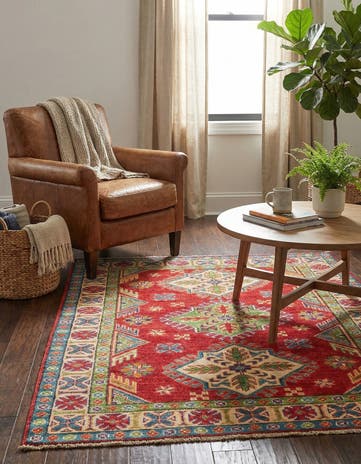 3' 2 x 4' 9 Hand Knotted Kazak Rug