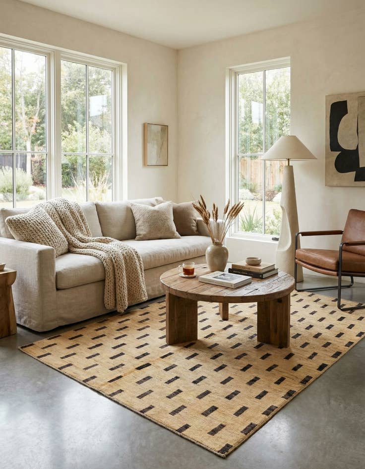 Detail image of 4' 8 x 6' 6  Hand Knotted Modern Ziegler Rug