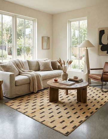 4' 8 x 6' 6 Hand Knotted Modern Ziegler Rug