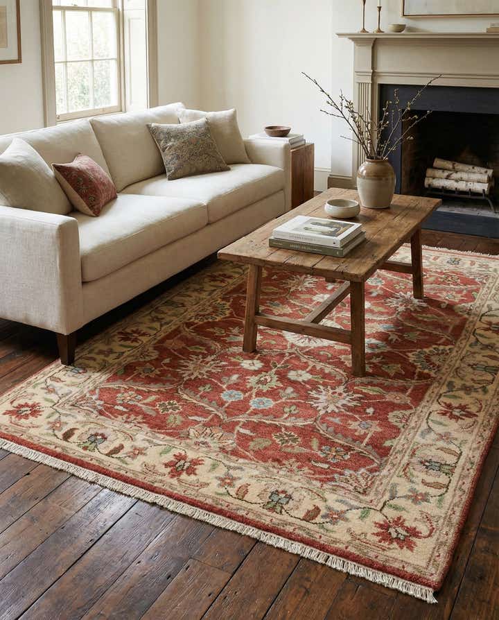 4' 7 x 6' 4 Hand Knotted Ziegler Wool Rug