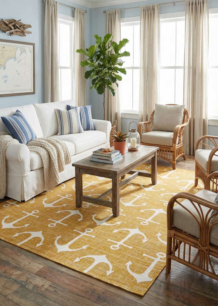 7' x 10' Easy-Clean Coastal Indoor / Outdoor Rug