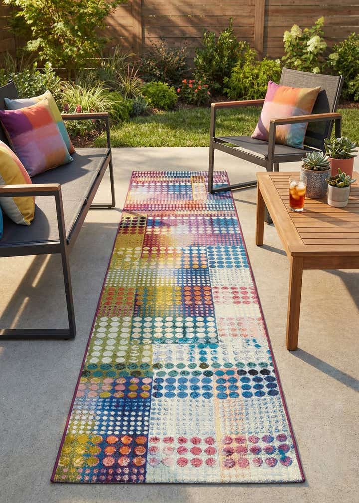2' 7 x 12' Easy-Clean Modern Indoor / Outdoor Runner Rug