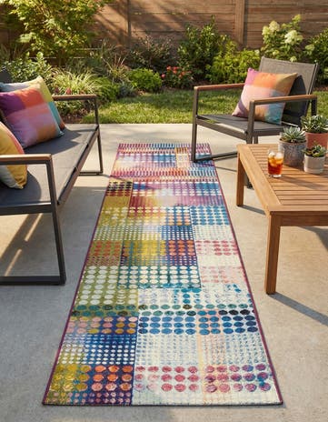 2' 7 x 12' Easy-Clean Modern Indoor / Outdoor Runner Rug