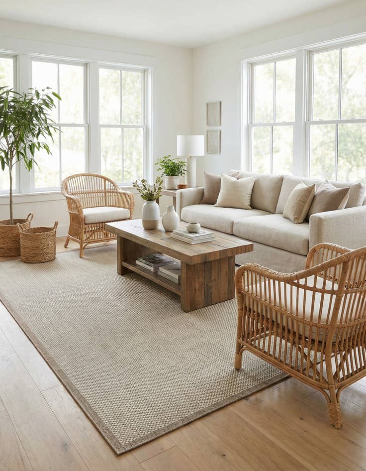 Detail image of 10' x 14'  Washable Border Indoor / Outdoor Rug