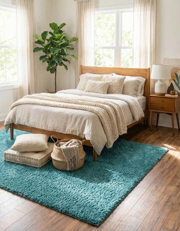 6' x 9' Soft Solid Shag Rug