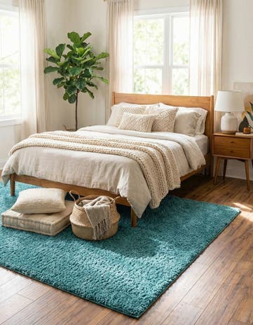 6' x 9' Soft Solid Shag Rug