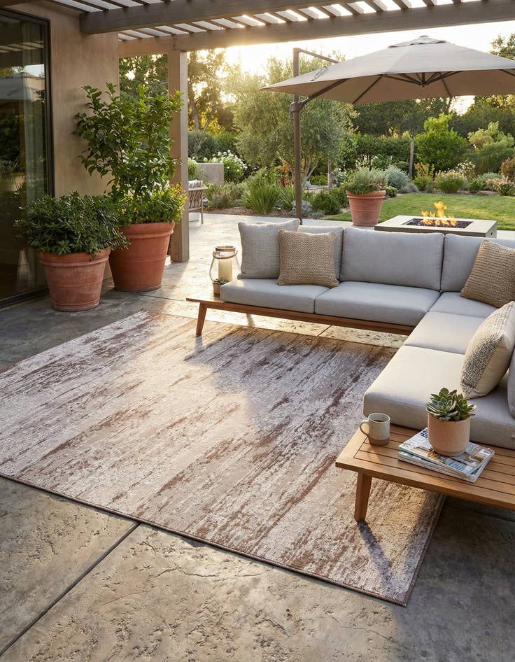 Detail image of 9' x 12'  Washable Modern Indoor / Outdoor Rug