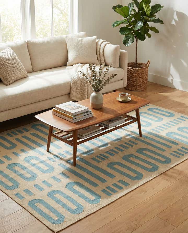 4' 9 x 6' 7 Hand Woven Kilim Modern Wool Rug
