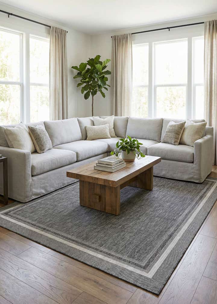 10' x 13' Easy-Clean Border Indoor / Outdoor Rug