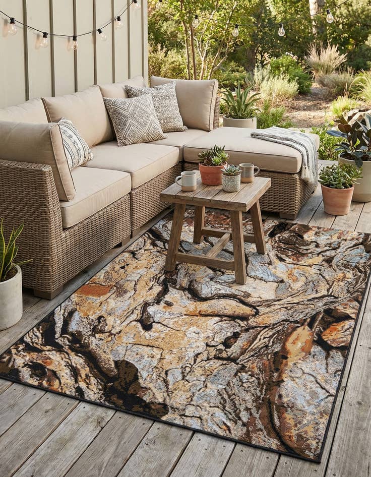 Detail image of 5' x 7' Easy-Clean Modern Indoor / Outdoor Rug