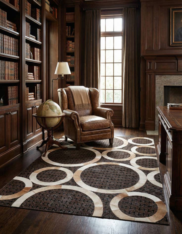 Detail image of  5' 1 x 7' 11 Cowhide - Patchwork Rug