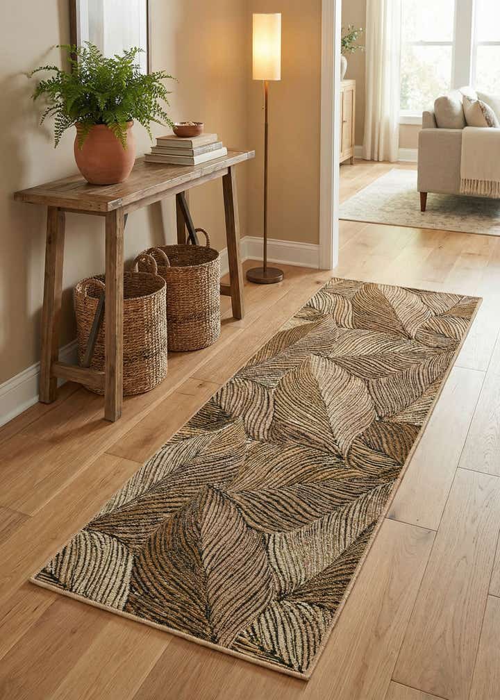2' x 5' Easy-Clean Botanical Indoor / Outdoor Runner Rug