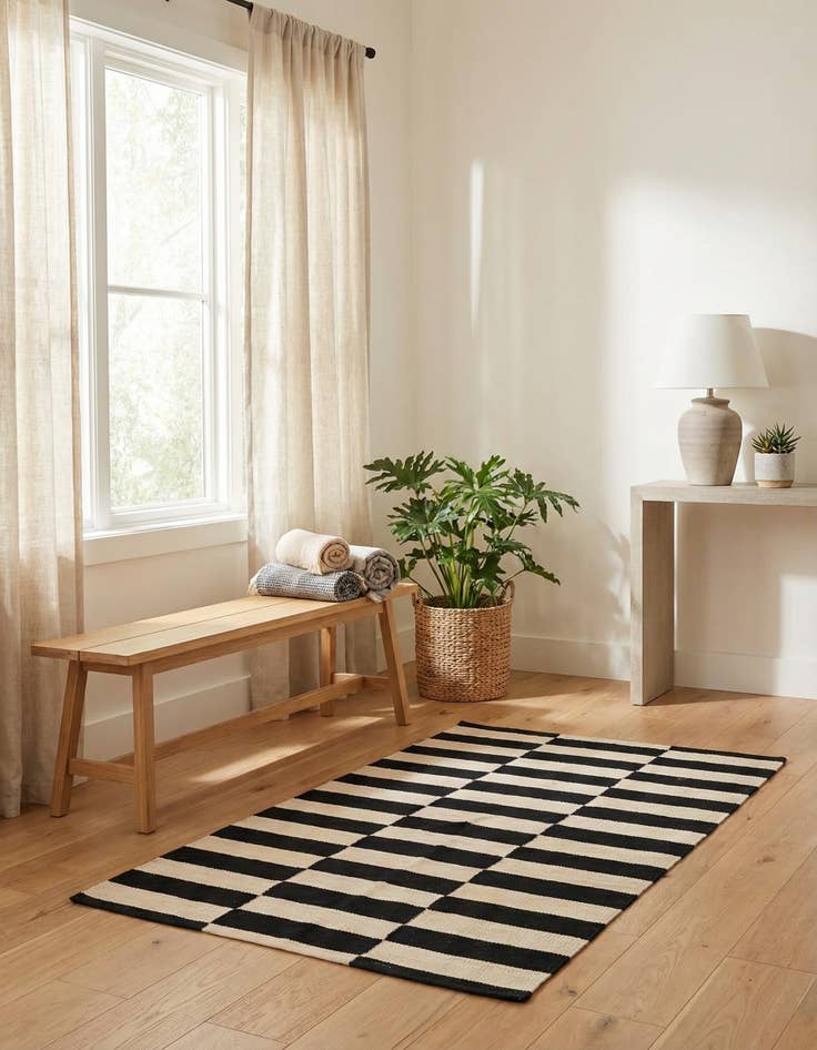 Detail image of 2' 6 x 3' 10  Hand Woven Kilim Modern Wool Rug