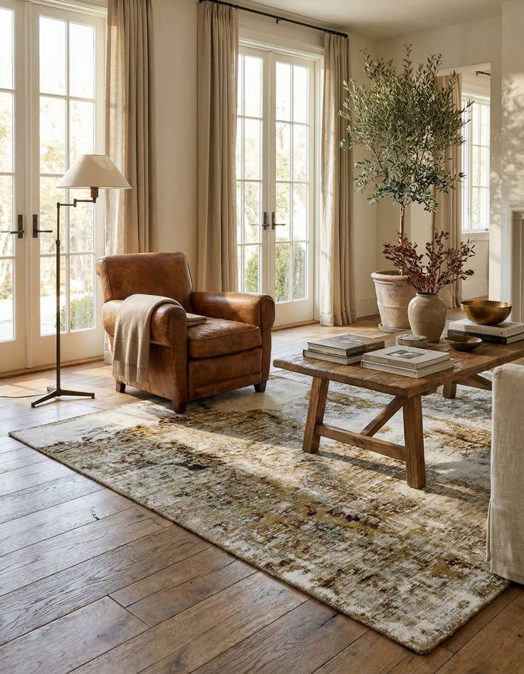 Detail image of 4' 2 x 6' 4  Hand Knotted Ultra Vintage Persian Wool Rug