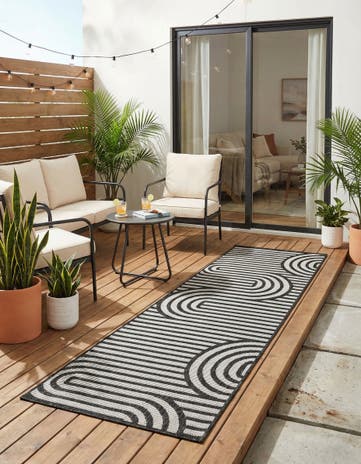 2' x 5' 3 Easy-Clean Modern Indoor / Outdoor Runner Rug