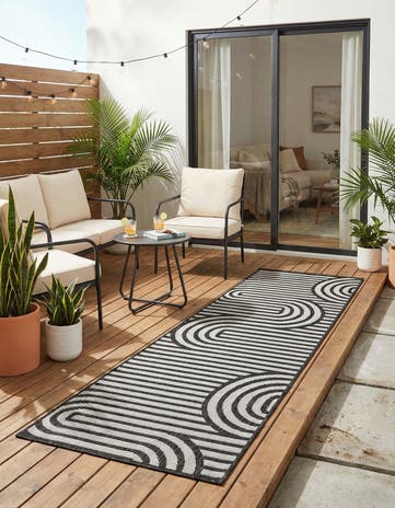 2' x 5' 3 Easy-Clean Modern Indoor / Outdoor Runner Rug
