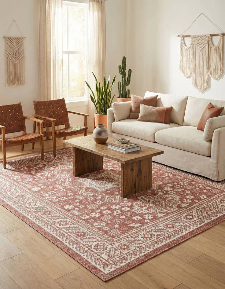 Detail image of 7' 10 x 10'  Washable Aztec Indoor / Outdoor Rug