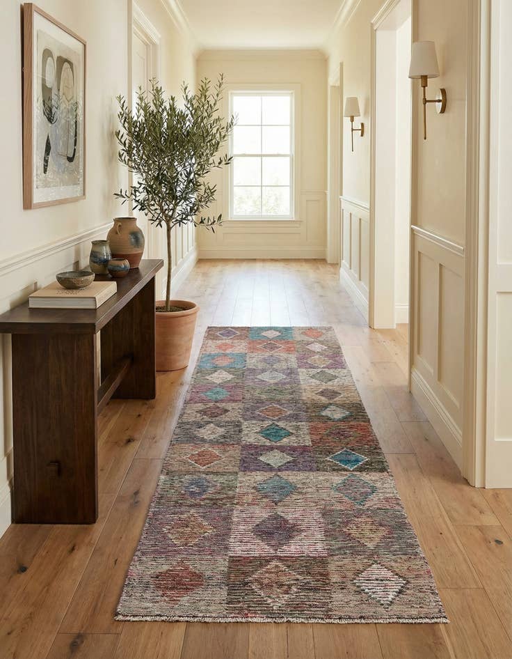 Detail image of 4' 5 x 15' Hand Knotted Moroccan Wool Runner Rug