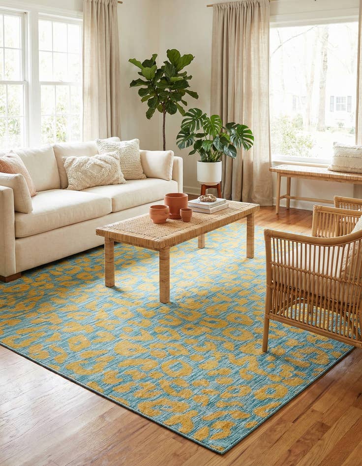 Detail image of 10' x 10'  Washable Safari Indoor / Outdoor Square Rug