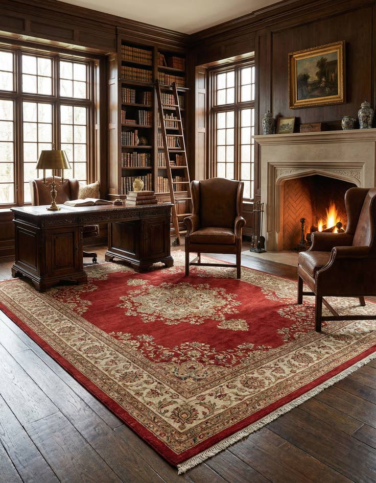 Detail image of 8' 9 x 12' 8  Hand Knotted Farahan Persian Wool Rug