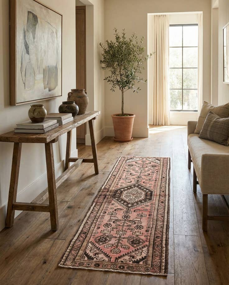 Detail image of 3' 2 x 9' 2 Hand Knotted Ultra Vintage Persian Wool Runner Rug