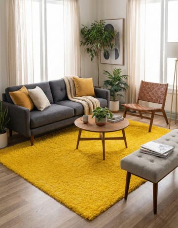 5' 3 x 8' Solid Shag Rug