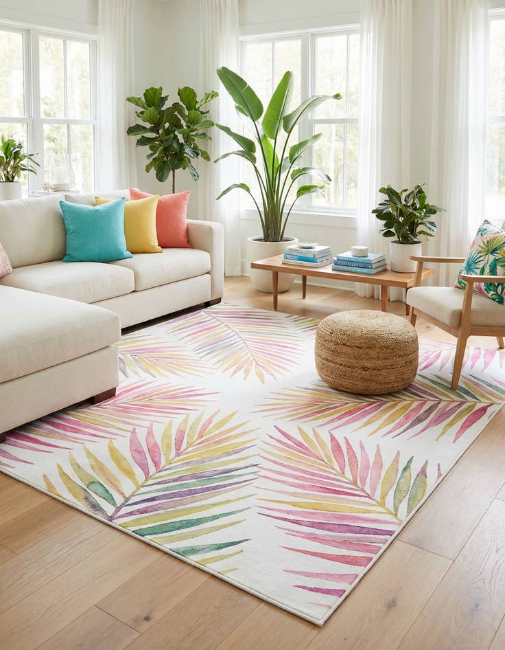 Detail image of 7' 10 x 7' 10  Washable Jill Zarin Caribbean Indoor / Outdoor Square Rug