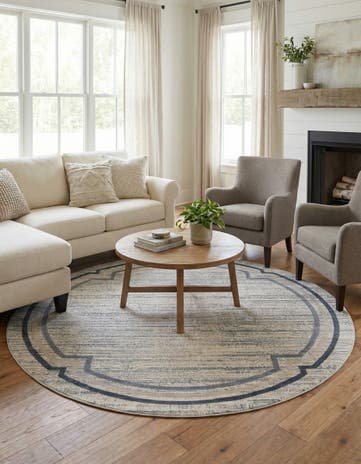 Gray Oasis Round Rug