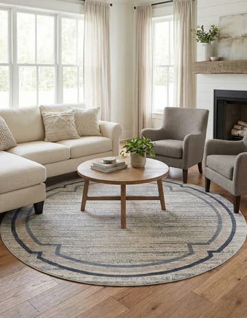Gray Oasis Round Rug
