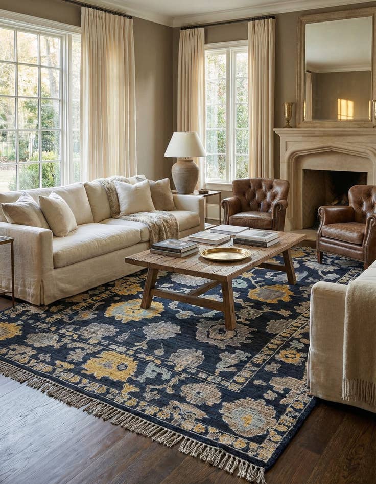 Detail image of 9' x 12' 6  Hand Knotted Oushak Wool Rug