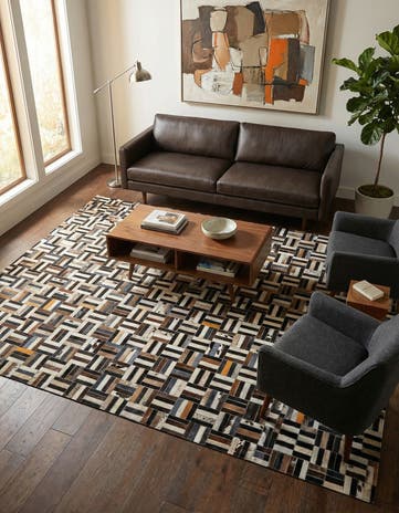 5' 3 x 8' Cowhide - Patchwork Rug