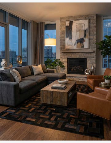 5' 3 x 8' 2 Cowhide - Patchwork Rug