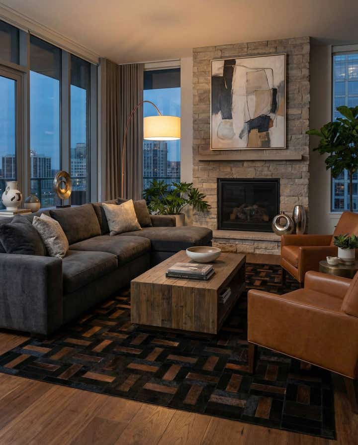 5' 3 x 8' 2 Cowhide - Patchwork Rug