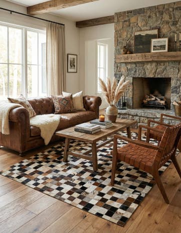 4' 1 x 6' Cowhide - Patchwork Rug