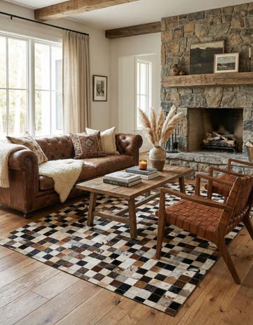 4' 1 x 6' Cowhide - Patchwork Rug