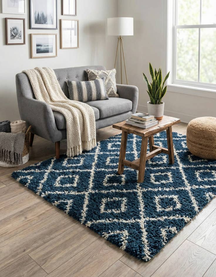 Detail image of 4' x 4' Trellis Shag Square Rug