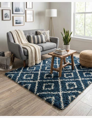 4' x 4' Trellis Shag Square Rug