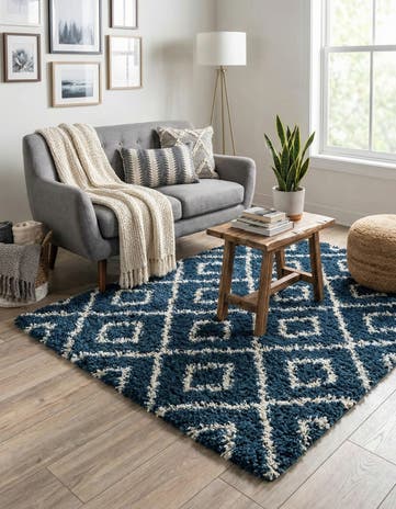 4' x 4' Lattice Shag Square Rug