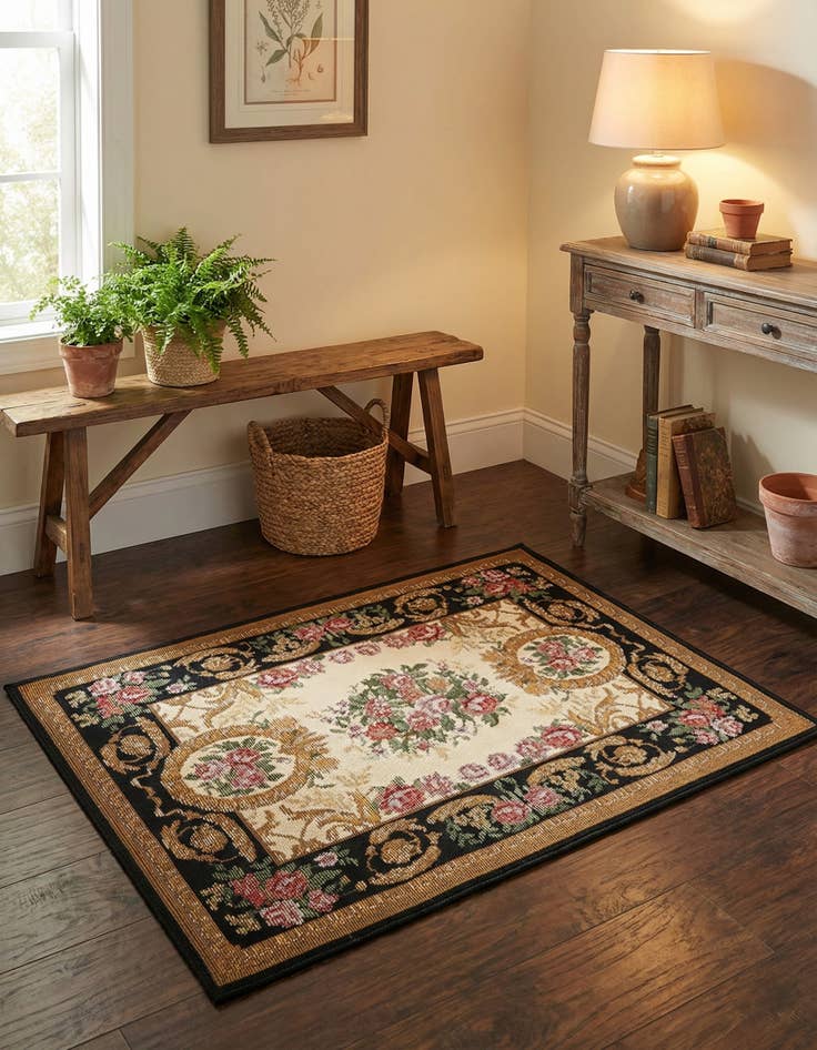 Detail image of 2' x 3'  Washable Traditional Indoor / Outdoor Rug