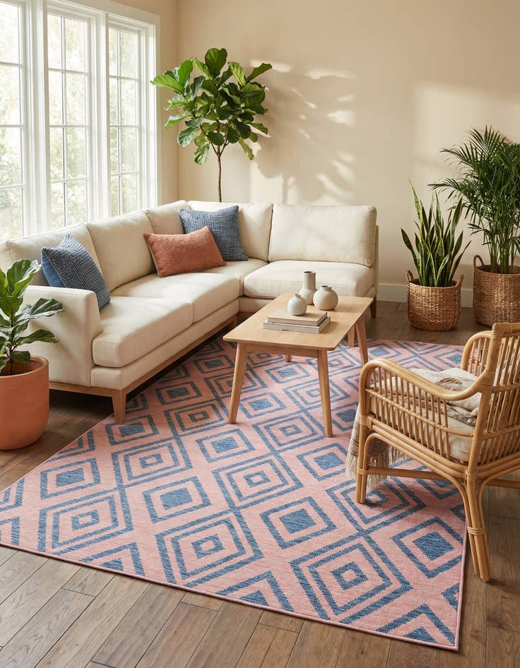 Detail image of 5' 3 x 8'  Washable Jill Zarin Costa Rica Indoor / Outdoor Rug