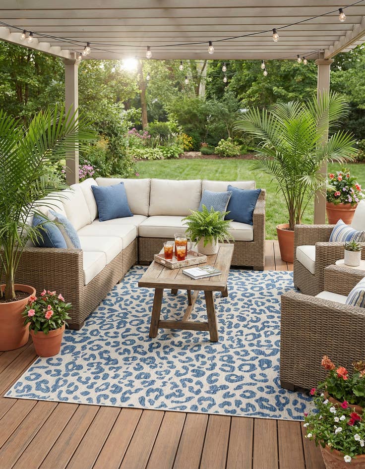 Detail image of 10' 8 x 10' 8  Washable Safari Indoor / Outdoor Square Rug