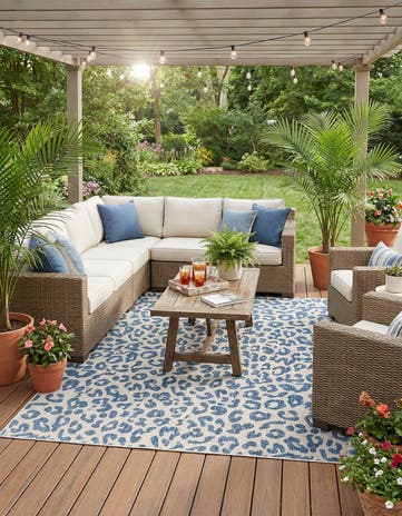10' 8 x 10' 8 Easy-Clean Safari Indoor / Outdoor Square Rug