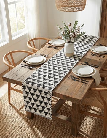 1' 2 x 8' Hand Woven Chindi Jute Table Runner Rug