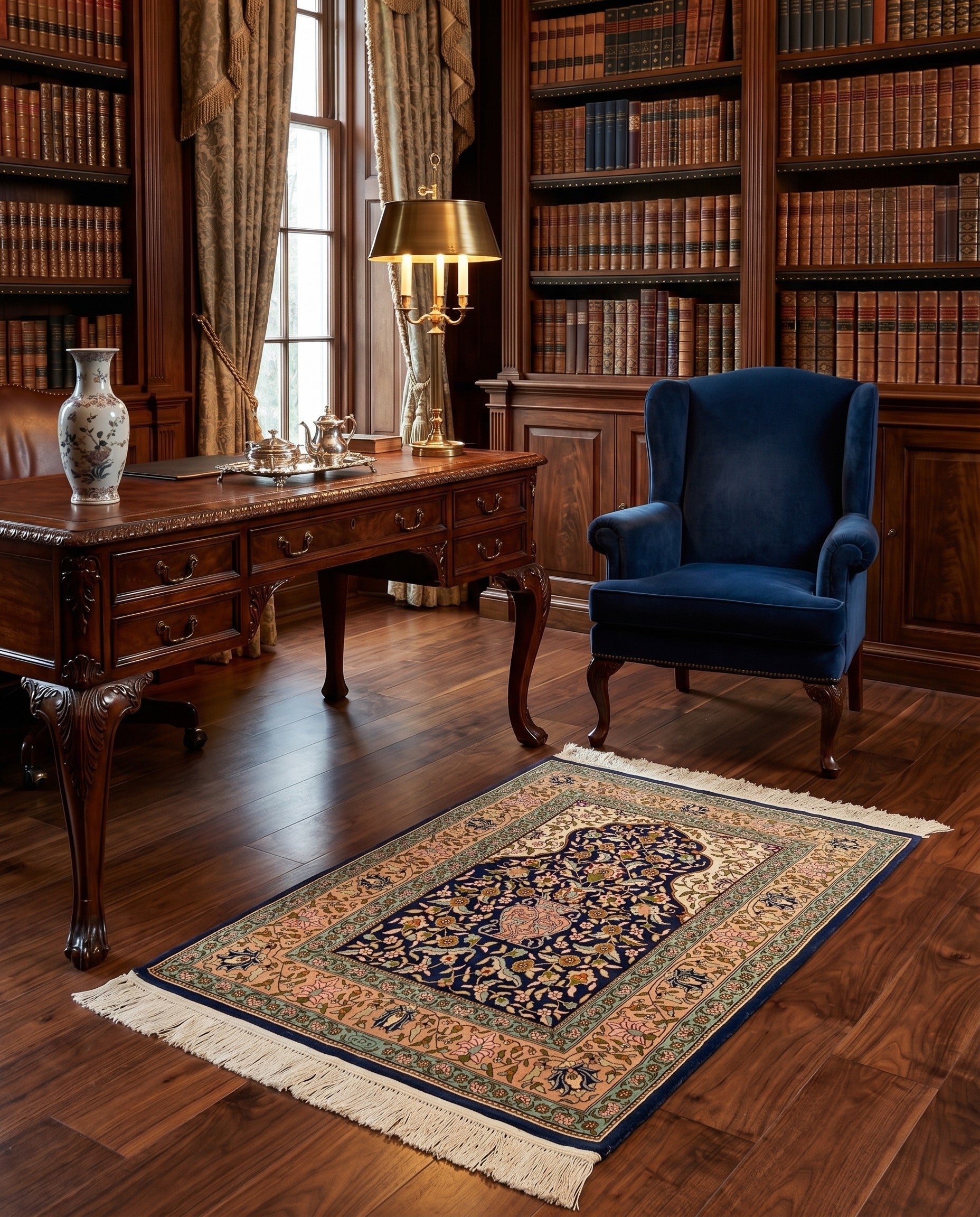 2' 3 x 3' 2 Hereke Silk Rug