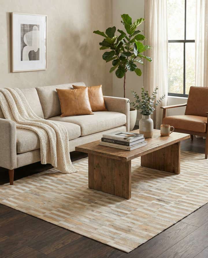 4' x 6' Cowhide Leather Rug
