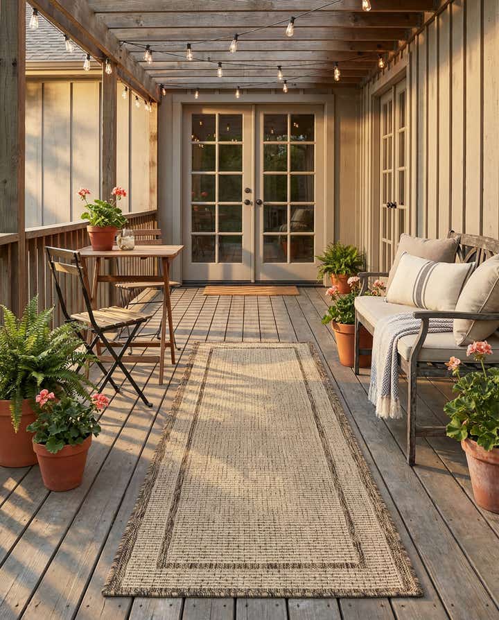 2' 2 x 6' Easy-Clean Border Indoor / Outdoor Runner Rug