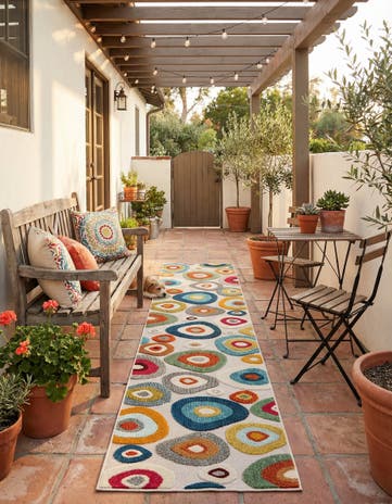 2' 7 x 12' Easy-Clean Casablanca Indoor / Outdoor Runner Rug